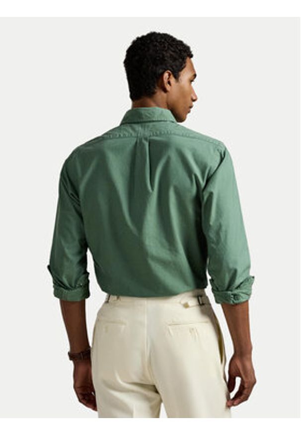 Polo Ralph Lauren Koszula 710804257056 Zielony Slim Fit. Typ kołnierza: polo. Kolor: zielony. Materiał: bawełna