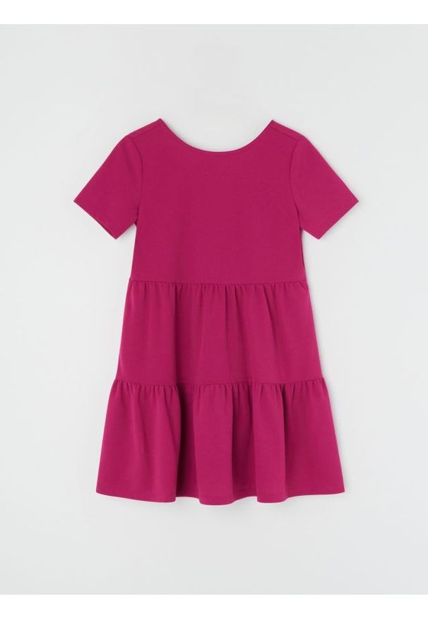 Sinsay - Sukienka mini z dekoltem na plechach - różowy. Kolor: różowy. Długość: mini