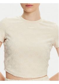 Guess T-Shirt V5GP21 KCT02 Beżowy Regular Fit. Kolor: beżowy. Materiał: syntetyk #5