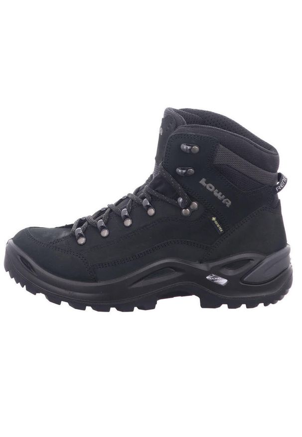 Buty trekkingowe damskie Lowa Renegade Gtx Mid. Wysokość cholewki: za kostkę. Zapięcie: sznurówki. Kolor: czarny, wielokolorowy. Materiał: syntetyk, tkanina, skóra, materiał. Szerokość cholewki: normalna