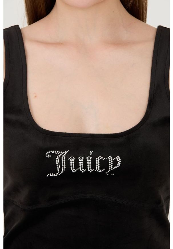 Juicy Couture - JUICY COUTURE Czarny top Bromley. Kolor: czarny