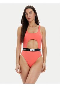 Calvin Klein Swimwear Strój kąpielowy KW0KW02357 Koralowy. Kolor: pomarańczowy. Materiał: syntetyk