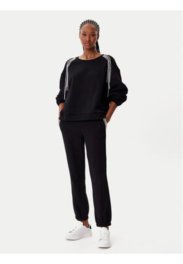 TwinSet - TWINSET Spodnie dresowe 252LI2MDD Czarny Regular Fit. Kolor: czarny. Materiał: bawełna