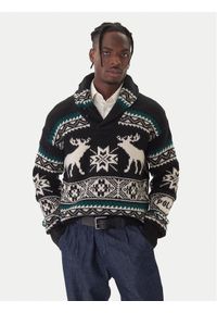 Polo Ralph Lauren Sweter 710982255001 Czarny Regular Fit. Typ kołnierza: polo. Kolor: czarny. Materiał: wełna