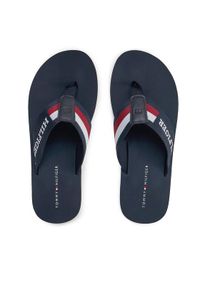 TOMMY HILFIGER - Tommy Hilfiger Japonki Corporate Monotype Beach Sandal FM0FM04913 Niebieski. Kolor: niebieski