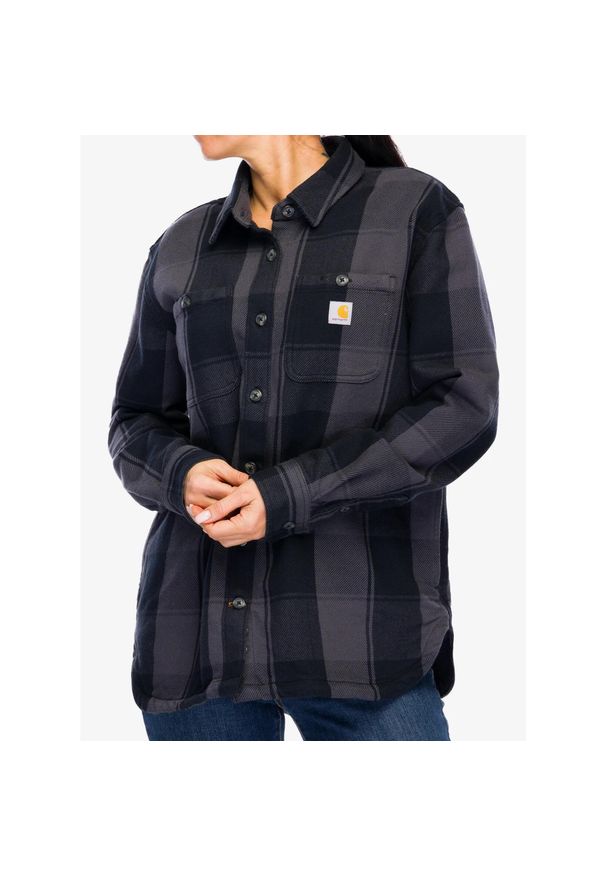 Koszula turystyczna damska Carhartt Loose Fit Twill Shirt Jac. Okazja: na co dzień. Kolor: czarny. Styl: casual