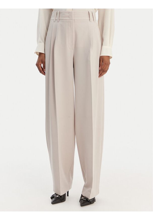 Patrizia Pepe Spodnie materiałowe 8P0794/A498-S748 Szary Regular Fit. Kolor: szary. Materiał: syntetyk