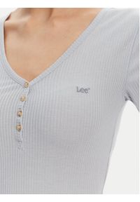 Lee T-Shirt Henley 112363830 Błękitny Slim Fit. Typ kołnierza: typu henley. Kolor: niebieski. Materiał: syntetyk #4