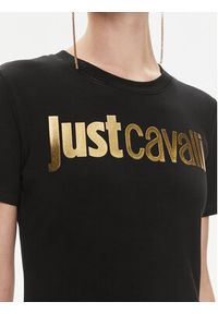 Just Cavalli T-Shirt 75PAHT00 Czarny Regular Fit. Kolor: czarny. Materiał: bawełna