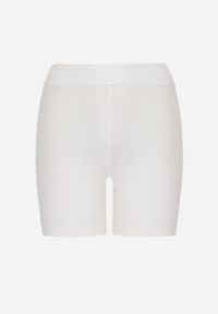 Renee - Białe Gładkie Szorty Biker Shorts z Bawełny Retusea. Okazja: na co dzień, na spacer. Kolor: biały. Materiał: bawełna. Długość: krótkie. Wzór: gładki. Styl: sportowy, casual #5