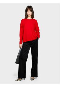Sisley Sweter 1044M103K Czerwony Boxy Fit. Kolor: czerwony. Materiał: wełna #5