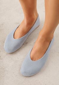 Born2be - Niebieskie Casualowe Balerinki z Imitacji Zamszu Zambra. Okazja: na co dzień. Kolor: niebieski. Materiał: zamsz. Wzór: kolorowy. Sezon: lato. Styl: casual #1