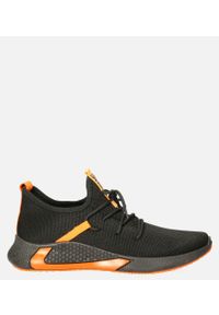 Casu - Czarne buty sportowe sznurowane casu 20a8/o /8. Kolor: czarny, wielokolorowy, pomarańczowy #1