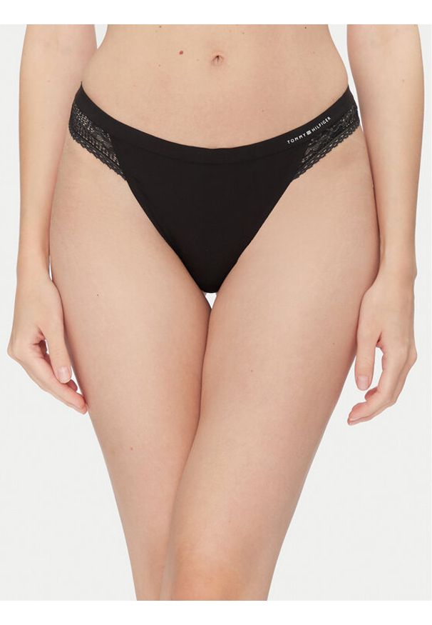 TOMMY HILFIGER - Tommy Hilfiger Stringi UW0UW02473 Czarny. Kolor: czarny. Materiał: syntetyk