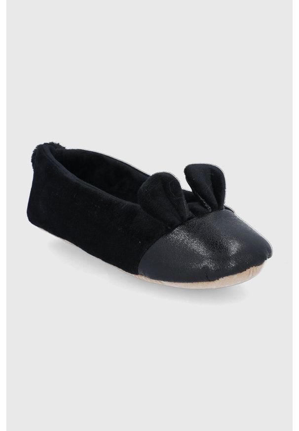 Flip*Flop Kapcie kolor czarny. Kolor: czarny. Materiał: guma, materiał. Wzór: gładki