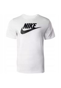 Nike - T-shirt Męski Ikona Futura. Kolor: biały. Sport: turystyka piesza