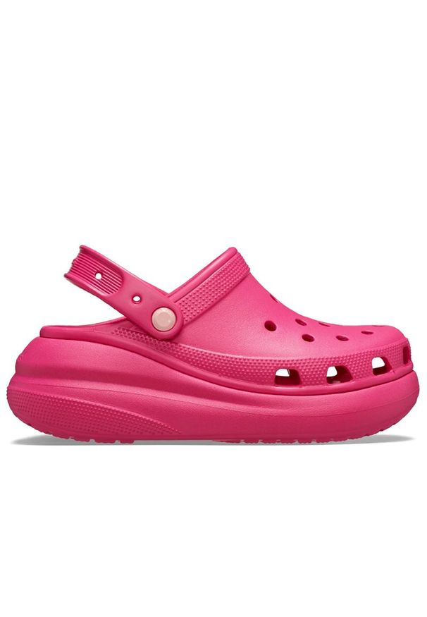 Klapki Crocs Classic Crush Clog 207521-6ZQ - różowe. Kolor: różowy. Materiał: materiał. Sezon: lato. Obcas: na platformie. Styl: klasyczny