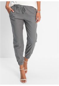 bonprix - Spodnie 7/8 z przewiewnej mieszanki lnu. Kolor: szary. Materiał: len #1