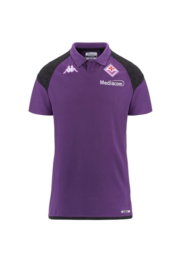 Kappa - Polo Fiorentina 2023/24. Typ kołnierza: polo. Kolor: fioletowy, niebieski, wielokolorowy, szary