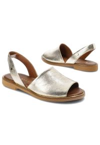 Złote Sandały Armodo Stylowe Buty Damskie. Zapięcie: pasek. Kolor: złoty. Wzór: aplikacja. Styl: elegancki #4