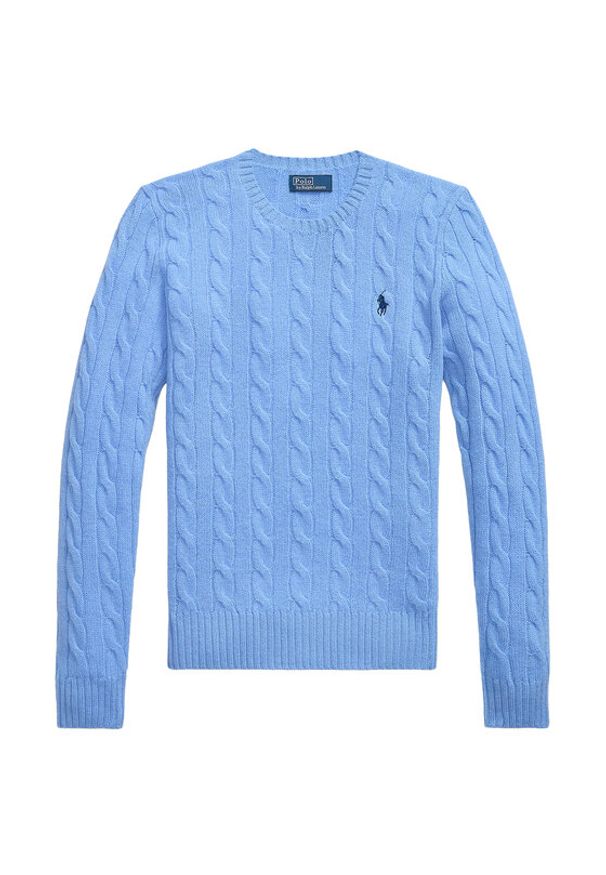 Polo Ralph Lauren Sweter 211971865004 Niebieski Slim Fit. Typ kołnierza: polo. Kolor: niebieski. Materiał: wełna