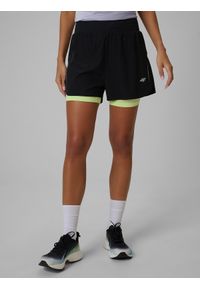 4f - 4F Spodenki do biegania szybkoschnące damskie - czarne S. Stan: podwyższony. Kolor: czarny. Długość: krótkie. Sport: fitness #2