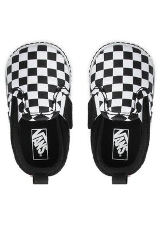 Vans Tenisówki Slip-On V Crib VN0A2XSLFB71 Biały. Zapięcie: bez zapięcia. Kolor: czarny. Materiał: zamsz, skóra
