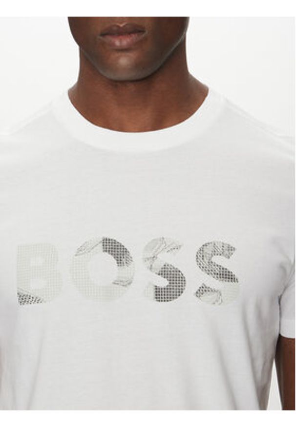 BOSS T-Shirt Glamping 50537834 Biały Regular Fit. Kolor: biały. Materiał: bawełna