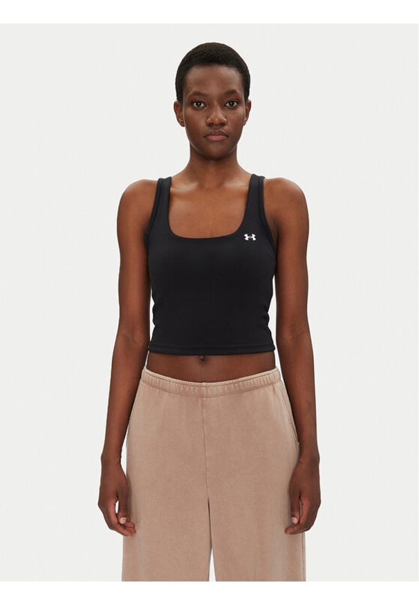 Under Armour Top Motion 6007656 Czarny Slim Fit. Kolor: czarny. Materiał: syntetyk