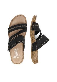 Rieker Klapki 61150-01 Czarny. Kolor: czarny. Materiał: skóra #8