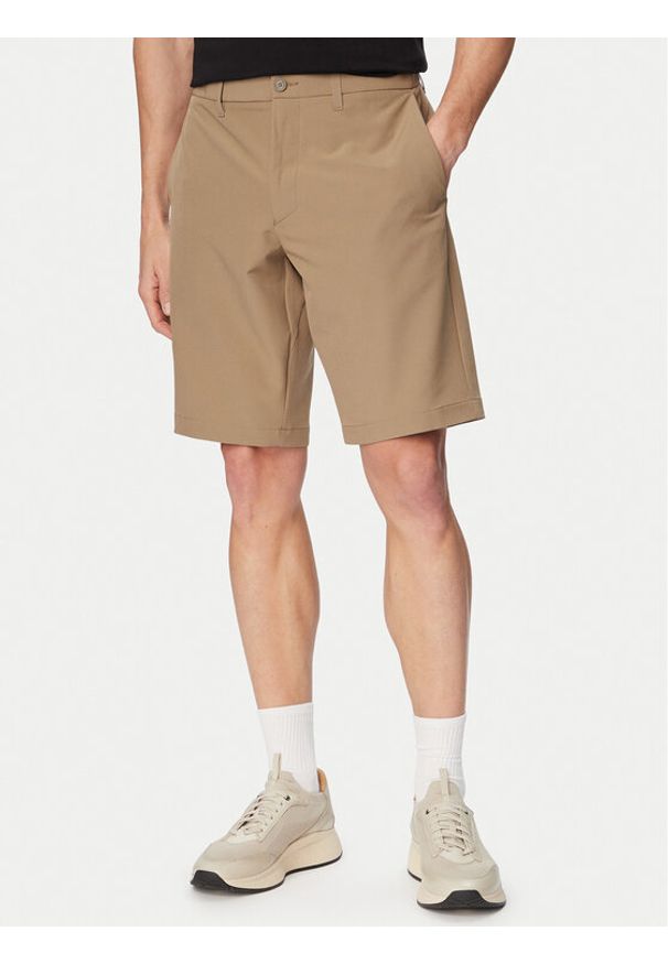 BOSS Szorty materiałowe S Commuter 10.5 Inch 50540337 Zielony jasny Slim Fit. Kolor: zielony. Materiał: syntetyk