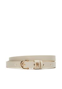 TOMMY HILFIGER - Tommy Hilfiger Pasek Damski Essential Effortless 1.5 AW0AW17759 Écru. Materiał: skóra