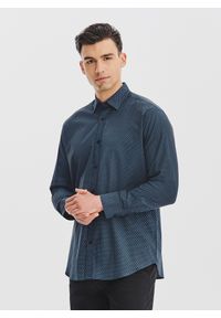 Pako Lorente - PAKO LORENTE - Czarna koszula męska wzór geometryczny. Kolor: czarny. Materiał: bawełna. Długość rękawa: długi rękaw. Długość: długie. Wzór: geometria. Sezon: jesień #10