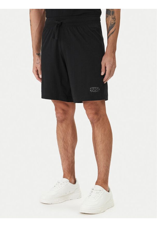 Hugo - HUGO Szorty sportowe Spray 50559719 Czarny Regular Fit. Kolor: czarny. Materiał: bawełna. Styl: sportowy