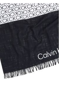 Calvin Klein Szal Monogram K60K612979 Czarny. Kolor: czarny. Materiał: materiał, bawełna