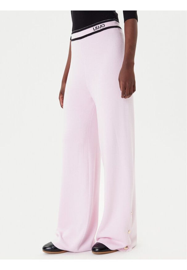 Liu Jo Sport Spodnie dzianinowe TF5252 MS59L Różowy Relaxed Fit. Kolor: różowy. Materiał: syntetyk. Styl: sportowy