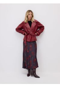 Reserved - Spódnica w róże - ciemnofioletowy. Kolor: fioletowy. Materiał: tkanina #1