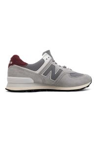 Buty do chodzenia męskie New Balance U574KGN. Zapięcie: sznurówki. Kolor: szary. Materiał: tkanina, skóra, materiał, syntetyk. Szerokość cholewki: normalna. Model: New Balance 574. Sport: turystyka piesza