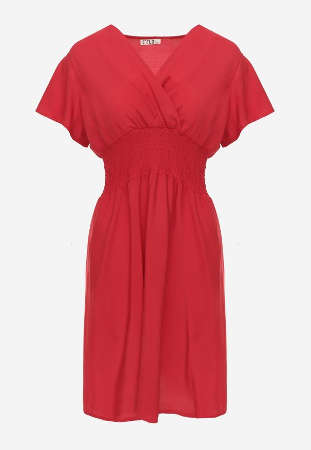 Renee - Bordowa Sukienka z Wiskozy Jadith. Okazja: na co dzień. Kolor: czerwony. Wzór: gładki. Typ sukienki: kopertowe. Materiał: wiskoza. Długość rękawa: krótki rękaw. Sezon: lato. Styl: casual. Długość: mini