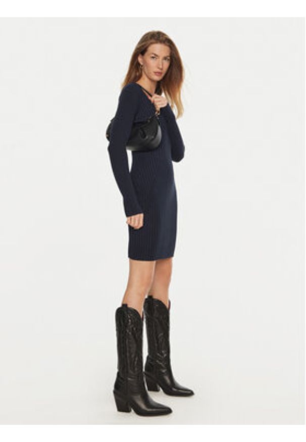 Guess Sukienka dzianinowa Isabella W4BK07 Z3HP2 Granatowy Slim Fit. Kolor: niebieski. Materiał: wiskoza
