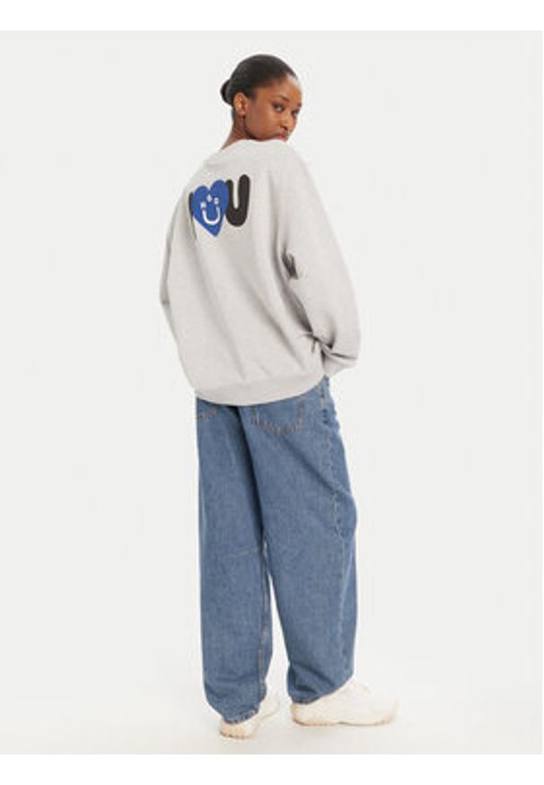 Hugo - HUGO Bluza 50545052 Szary Oversize. Kolor: szary. Materiał: bawełna