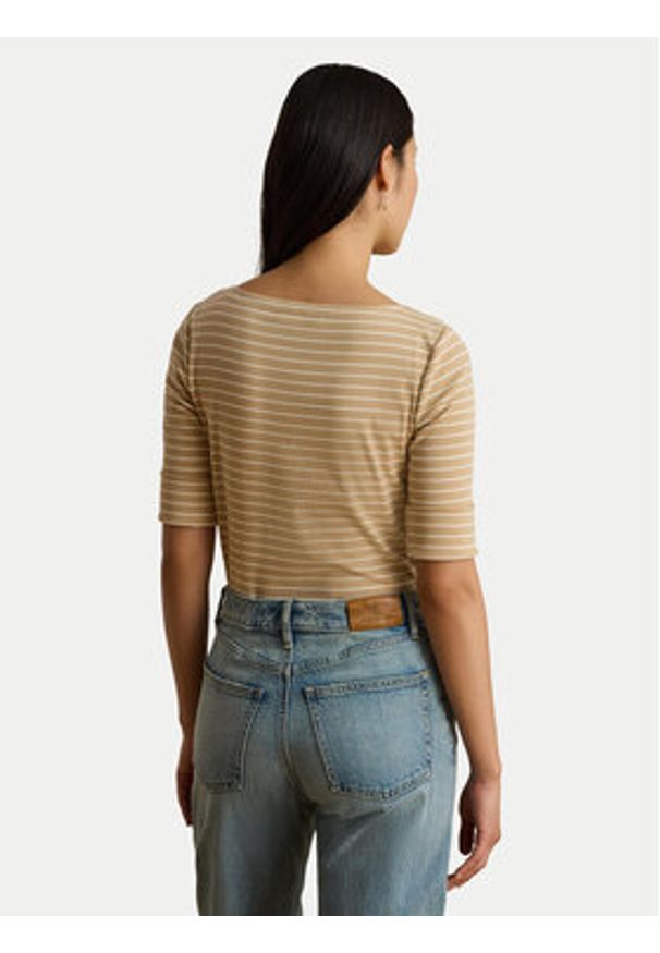 Lauren Ralph Lauren - LAUREN RALPH LAUREN Bluzka Judy 200P13919003 Beżowy Regular Fit. Kolor: beżowy. Materiał: bawełna