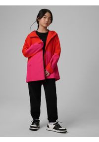 4f - 4F Kurtka membrana 5000 dziewczęca - czerwona 158 (12-13 lat). Okazja: na co dzień. Kolor: czerwony. Materiał: skóra, materiał. Sezon: lato. Styl: casual #2