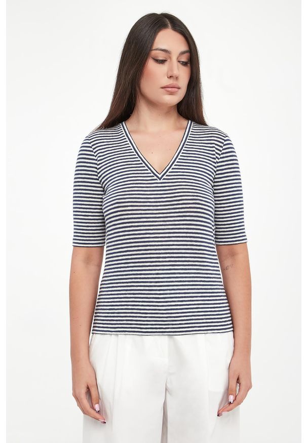 Weekend Max Mara - T-shirt damski lniany Opzione WEEKEND MAX MARA. Materiał: len