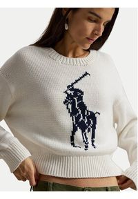Polo Ralph Lauren Sweter 211A96234002 Biały Relaxed Fit. Typ kołnierza: polo. Kolor: biały. Materiał: bawełna #2