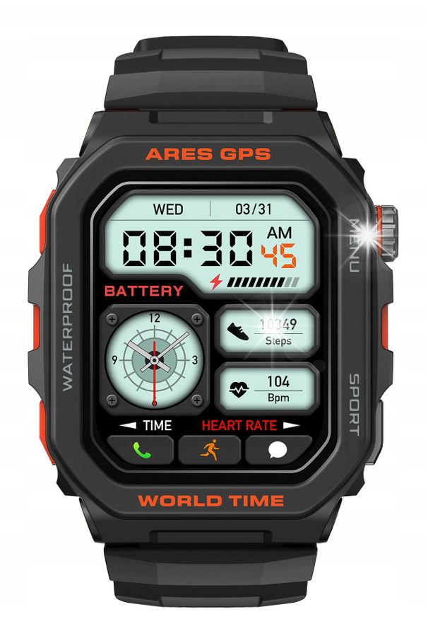 Smartwatch Zeblaze Smartwatch Zeblaze Ares GPS Czarny AMOLED Alexa 3ATM 14 dni Baterii. Rodzaj zegarka: smartwatch. Kolor: czarny