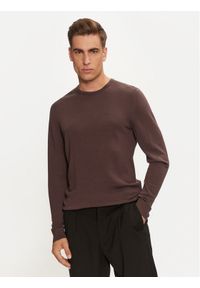 Calvin Klein Sweter Superior K10K109474 Brązowy Regular Fit. Kolor: brązowy. Materiał: wełna