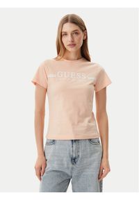 Guess T-Shirt V5GI03 I3Z14 Pomarańczowy Regular Fit. Kolor: pomarańczowy. Materiał: bawełna