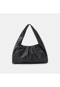 Sinsay - Torebka z imitacji skóry - Czarny. Kolor: czarny. Materiał: skórzane #1