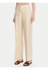 Weekend Max Mara Spodnie materiałowe Malizia 2515131052 Écru Regular Fit. Materiał: len